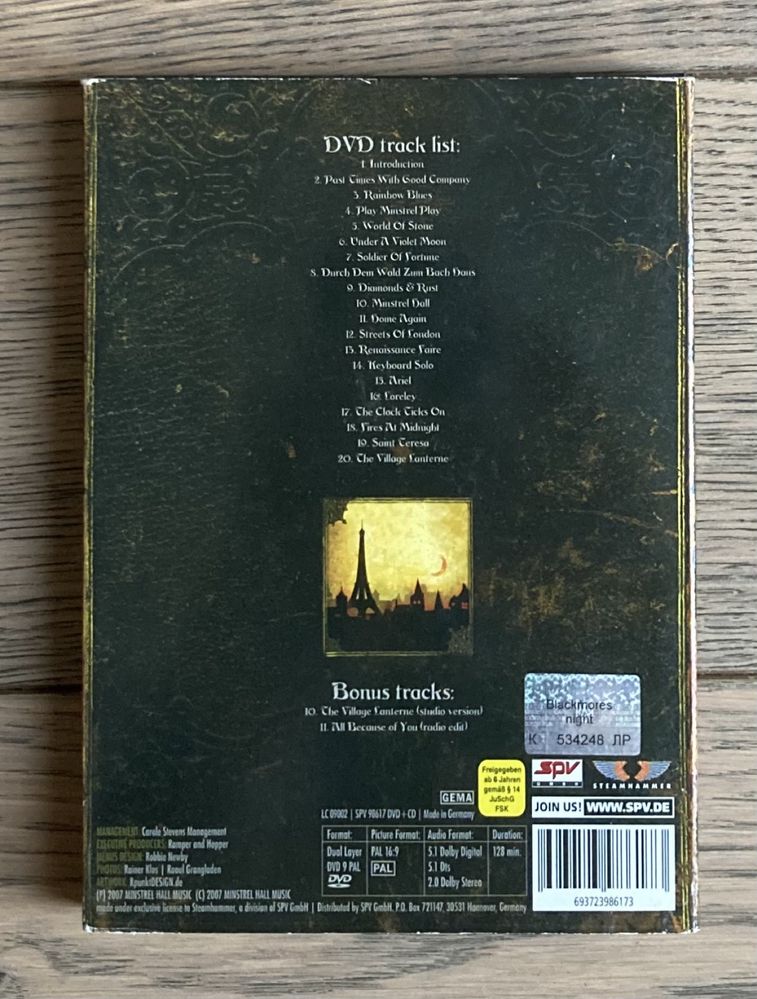 Blackmore's Night - "Paris Moon" - DVD