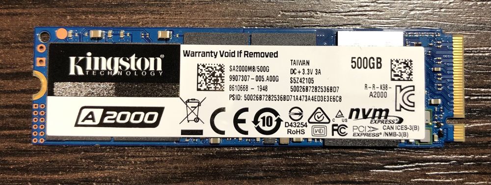 Kingston A2000 500GB NVME