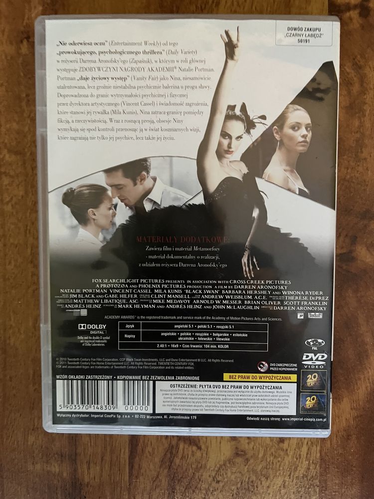 Czarny Łabędź - Natalie Portman - film DVD