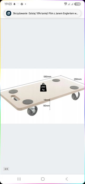 Wózek do przewidzenia mebli