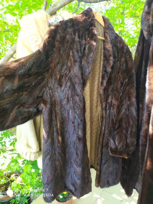 Futro naturalne brąz norki