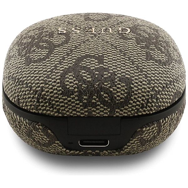 Słuchawki Guess 4G Classic Metal Logo TWS ENC - brązowe