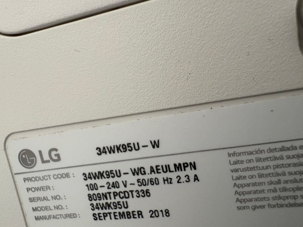 Monitor LG 34WK95U-W 34” 5K2K UltraWide IPS HDR600 Thunderbolt 3