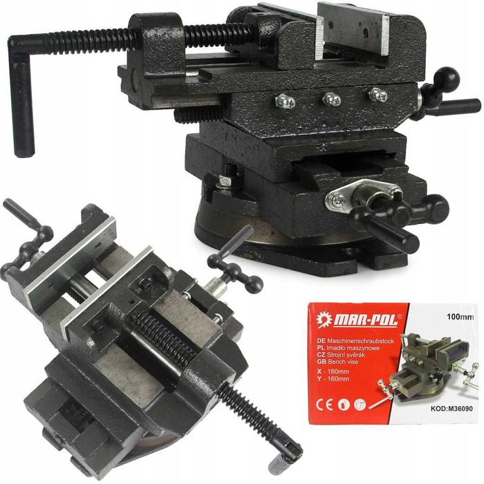 Obrotowe imadło maszynowe 100mm Mar-Pol - mocne i profesjonalne