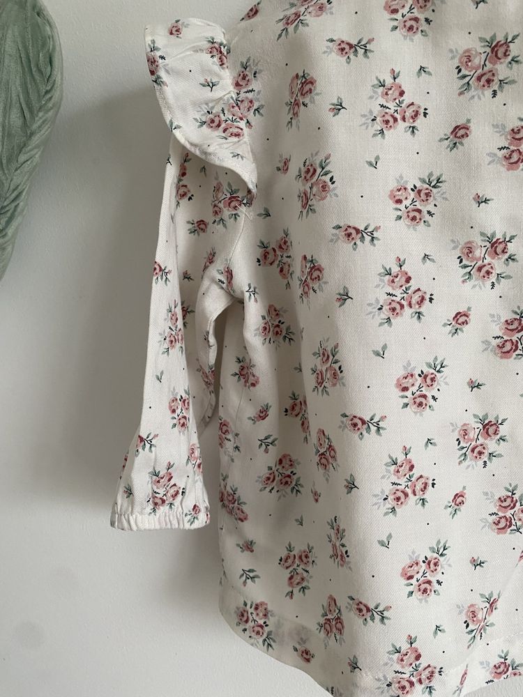Tunika h&m 68 drobne różyczki falbanki