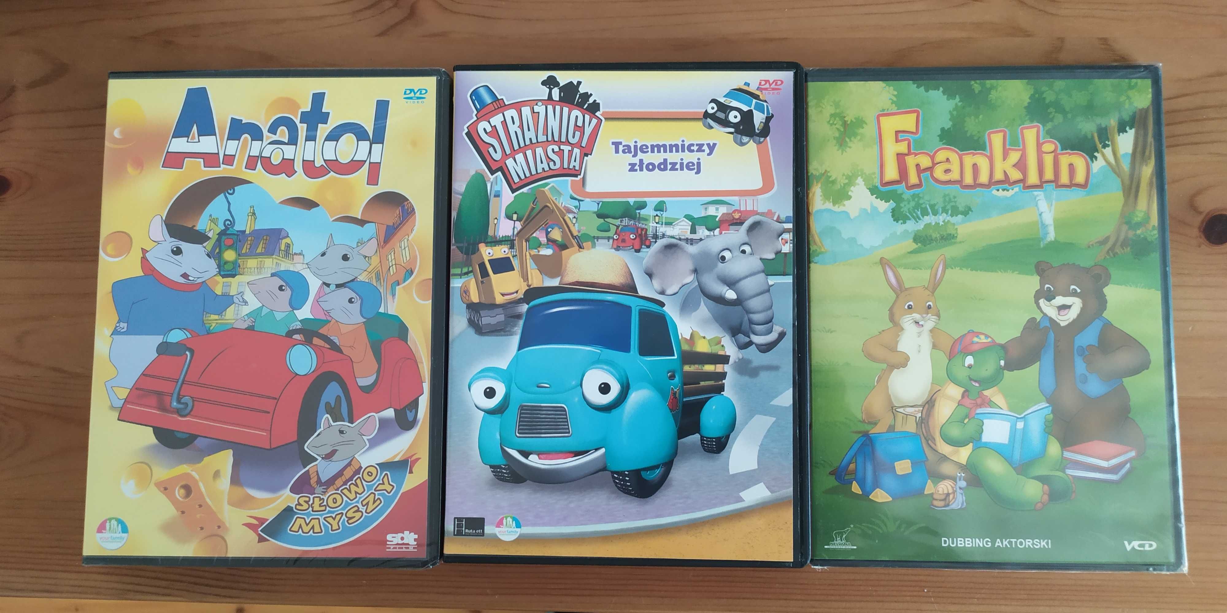 3 DVD bajki dla dzieci Franklin Strażnicy Miasta Anatol