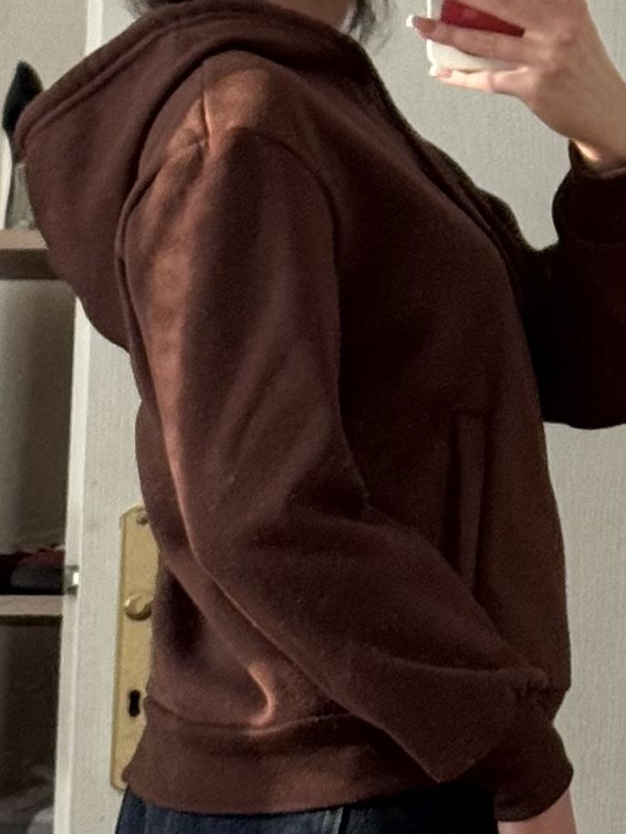 Brązowa bluza z kapturem na polarze xs klasyczna