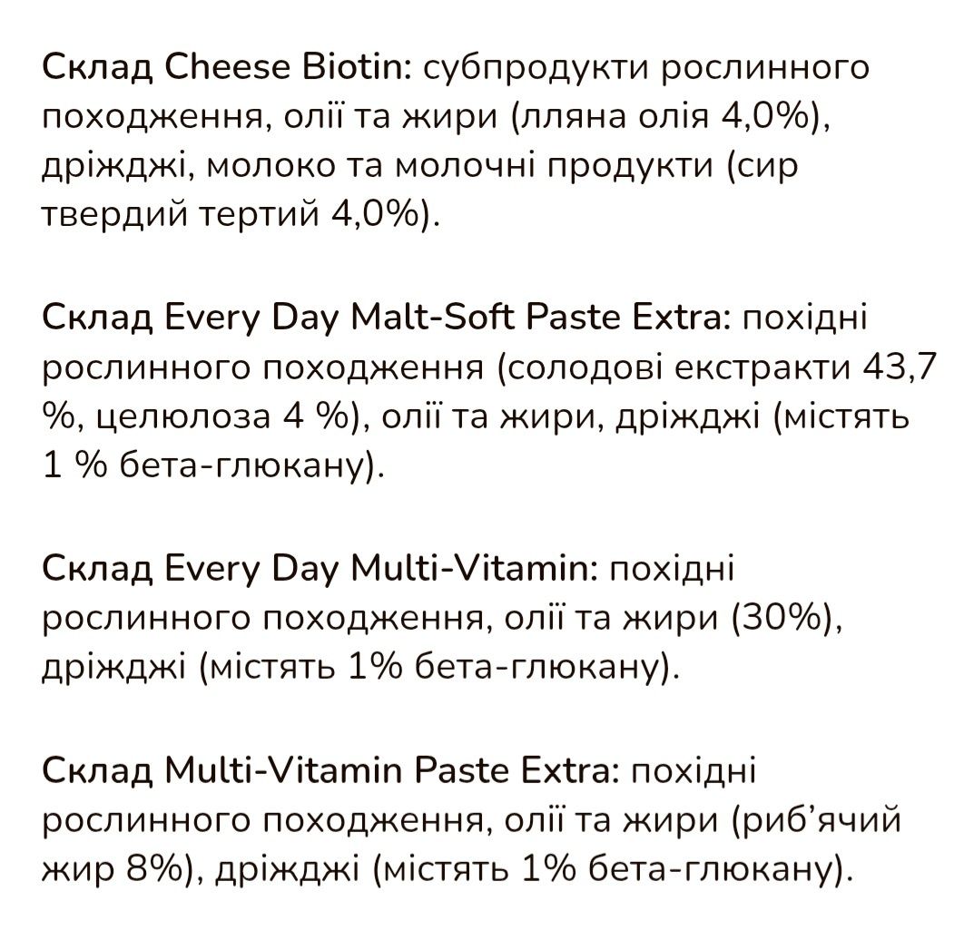 Вітамінізована паста для кота, ласощі для котика, Виведення шерсті кіт