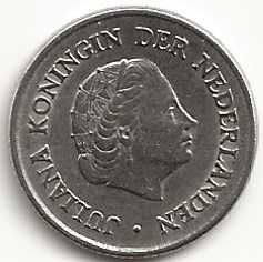 25 Cêntimos de 1951  Rainha Juliana dos Países Baixos