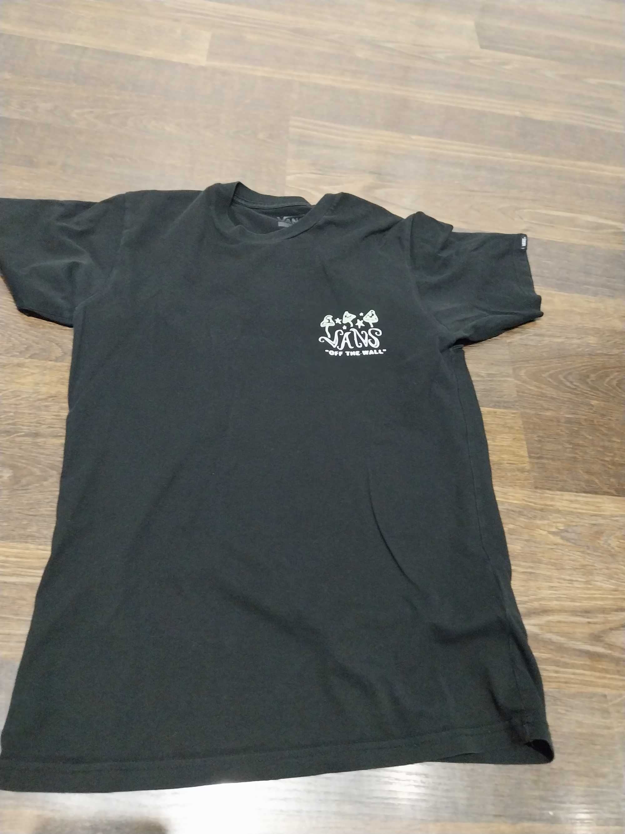 VANS Czarny tshirt z nadrukiem młodzież chłopiec Vans rozm M 170cm