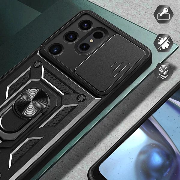 Etui Hybrid Armor Camshield do Samsung Galaxy S24 Ultra pancerne z osł