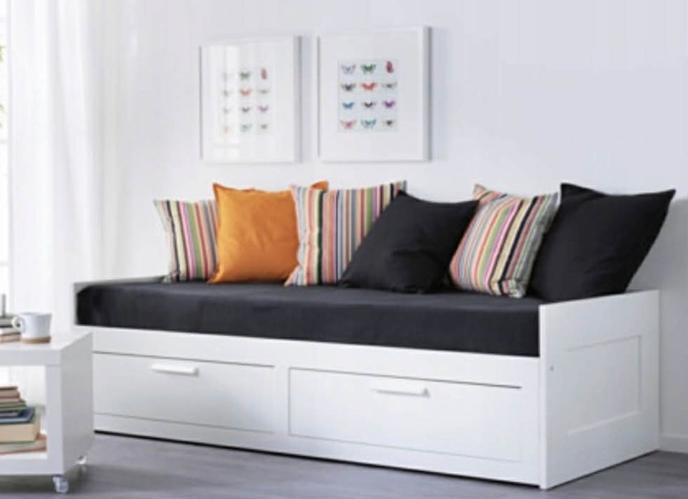 Łóżko rozkładane Ikea brimnes z szufladami
