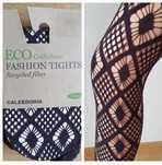 Rajstopy Calzedonia S/M i M/L czarne ECO Collection w romby