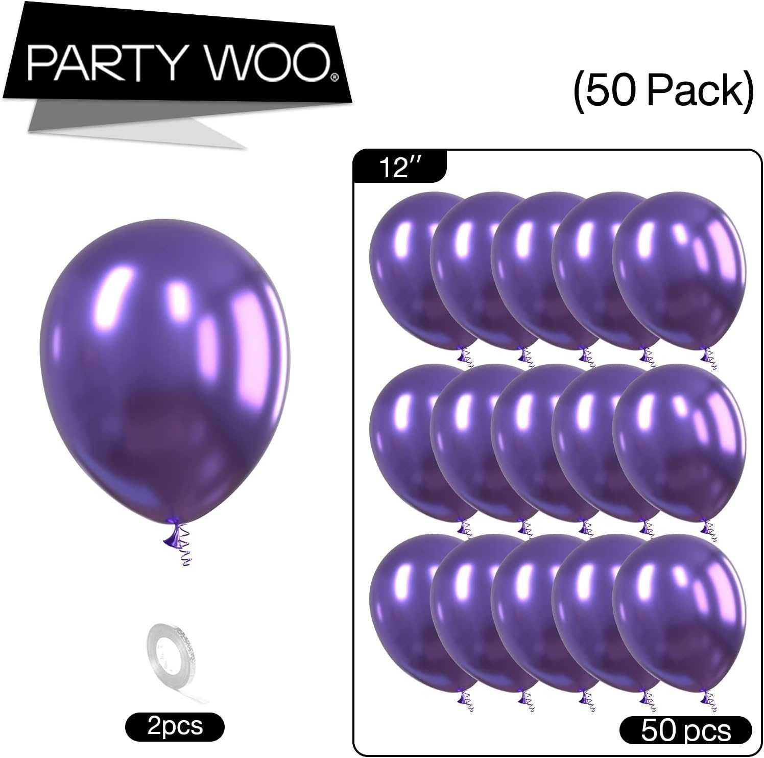 balony 50 szt. partywoo fioletowe 30cm 12 cali dekoracja łuk urodziny