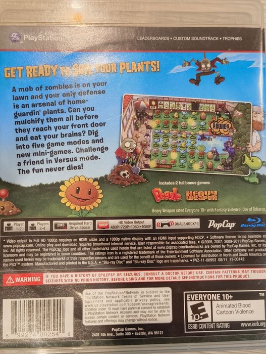 Plants vs zombies ps3 PlayStation