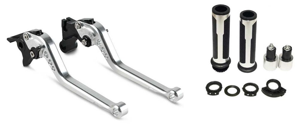 Klamki sportowe długie plus manetki - wszystkie motocykle - czerwony