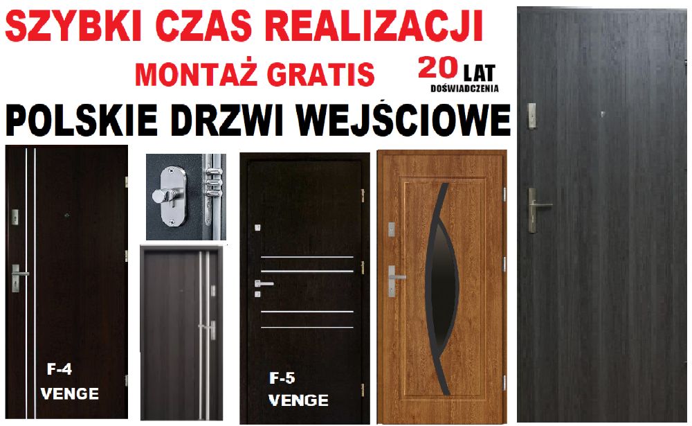 Drzwi zewnętrzne z montażem do mieszkania w bloku-domu  wejściowe