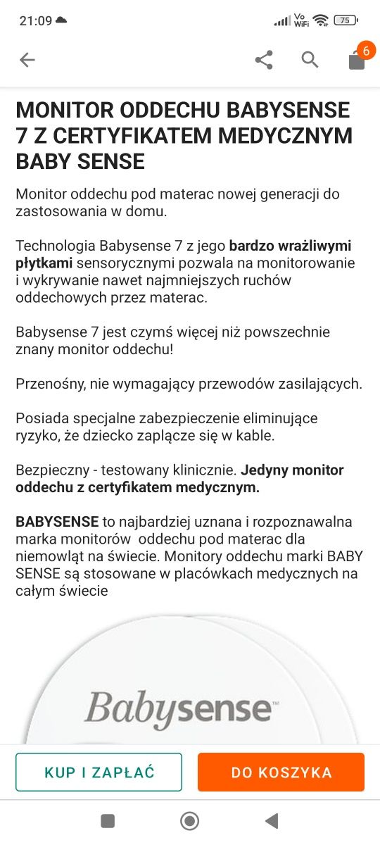 Monitor oddechu BabySense