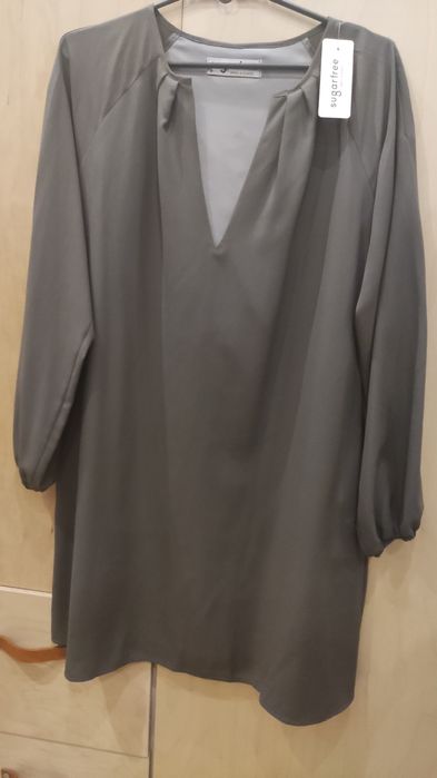 NOWA Sukienka Sugarfree szara mini długi rękaw Kasia Tusk