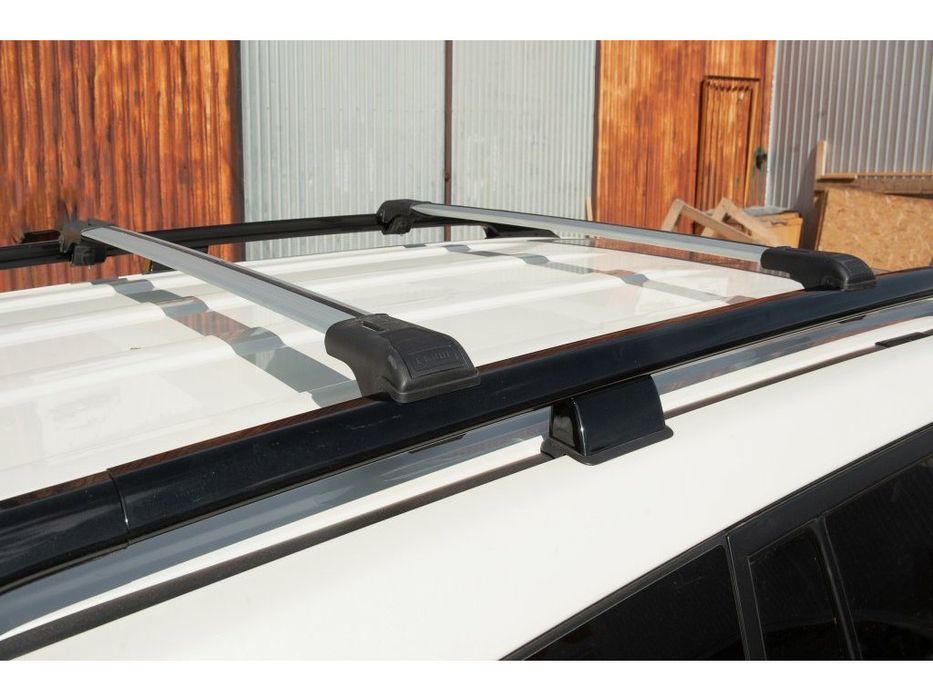 Renault Megane II 2004-2009 Перемички на рейлінги під ключ 2 шт Сірий