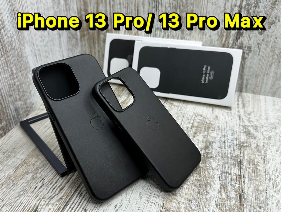 Чехол кожа Leather Case MagSafe на iPhone 13 Pro. Анимация