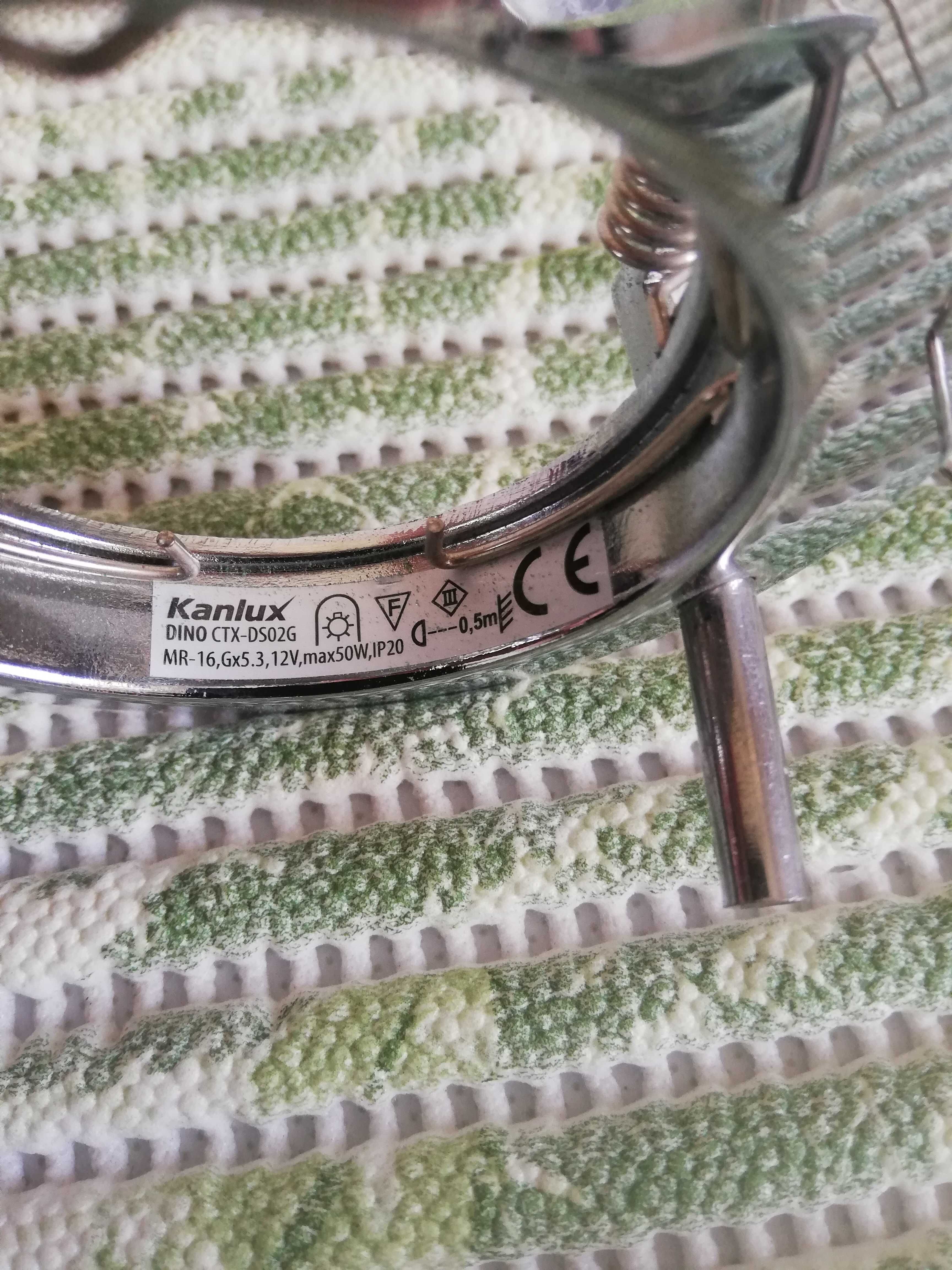 2x oprawa sufitowa halogenowa Chrom stała wpuszczana śr 5,8cm
