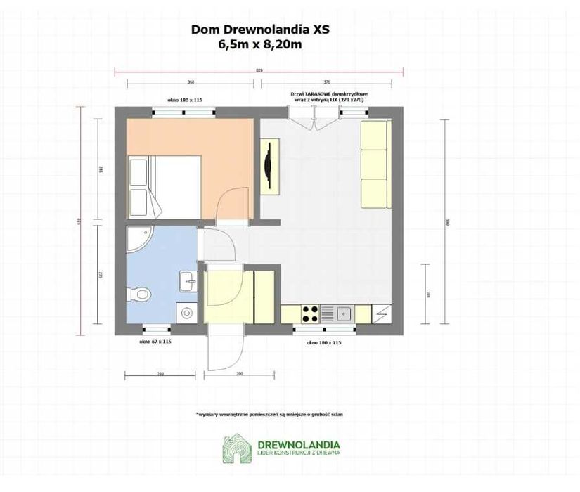 Domek ogrodowy Drewnolandia 650 x 830 cm
