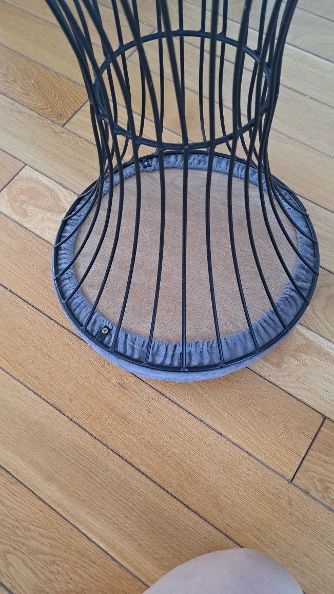 Pufa hoker stołek tapicerowany szary loft