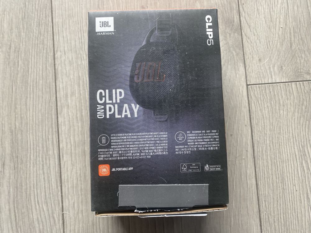 Oryginalny Przenośny Głośnik Bluetooth JBL Clip 5 Czarny