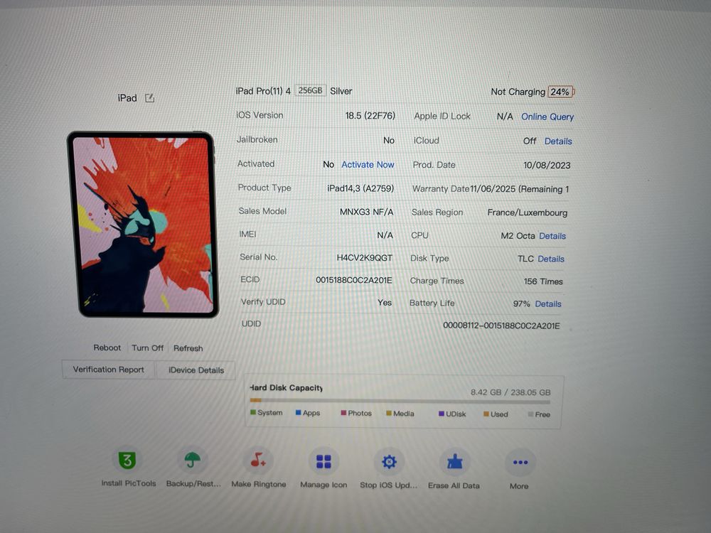iPad Pro 11 M2 2022 A2759 icloud lock заблокований