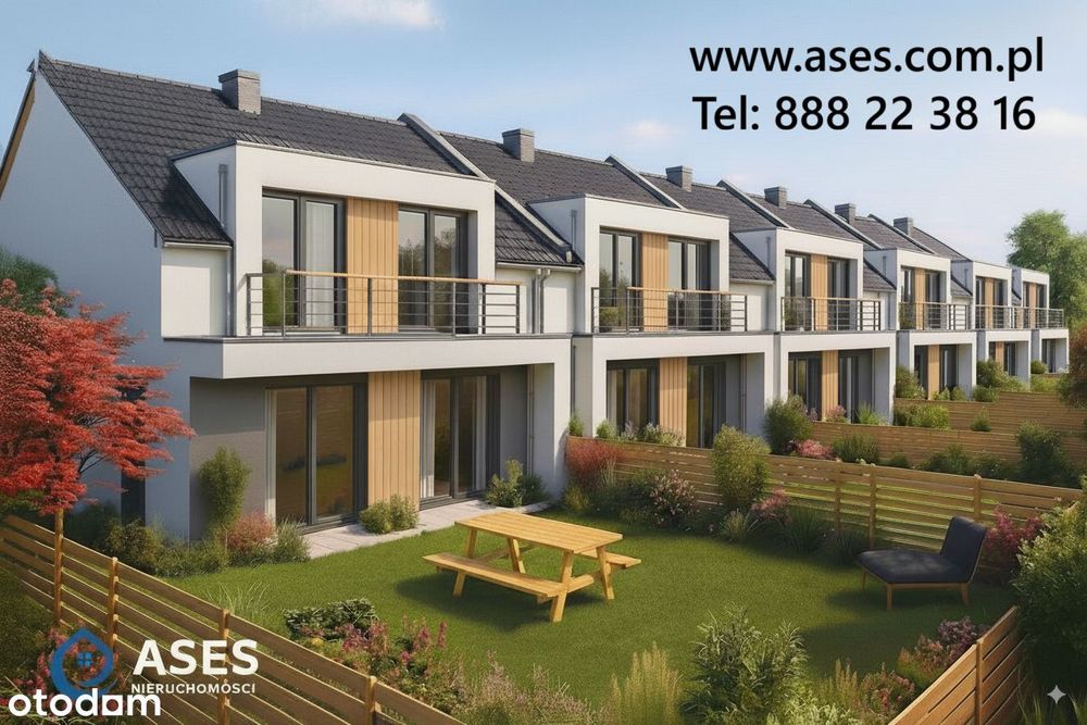 Nowoczesne domy szeregowe – 120 m² + ogród