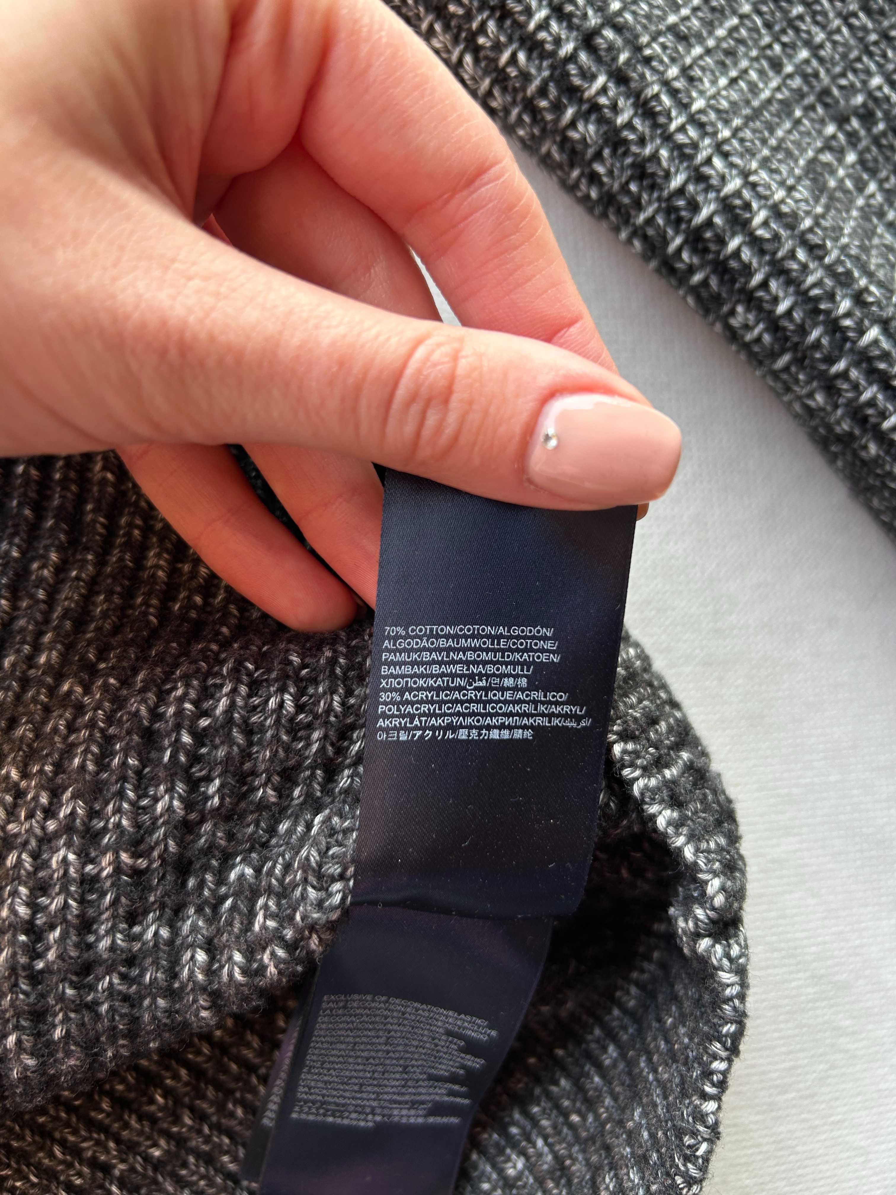 Tommy Hilfiger _ Melanżowy rozpinany grubszy sweter na zamek M