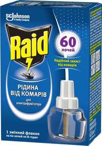Жидкость от комаров для электрофумигаторов Raid 60 ночей