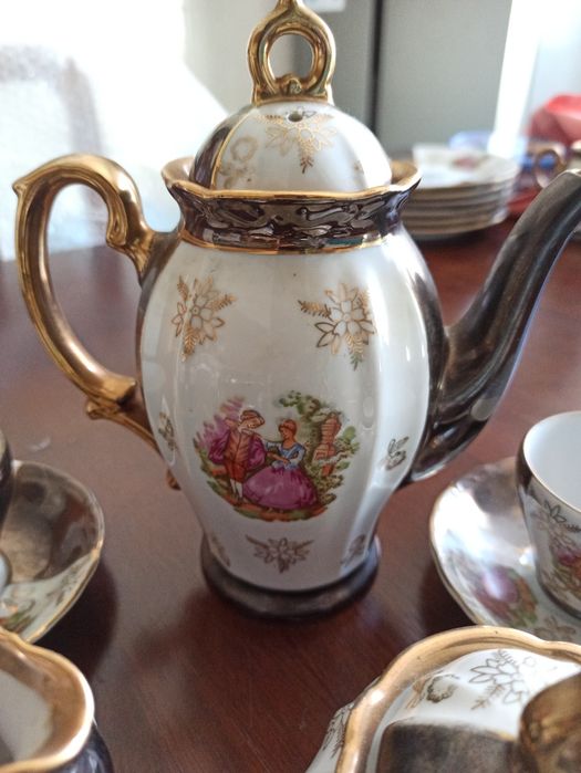 Serviço de café chinês para 6 pessoas em porcelana Lucky China