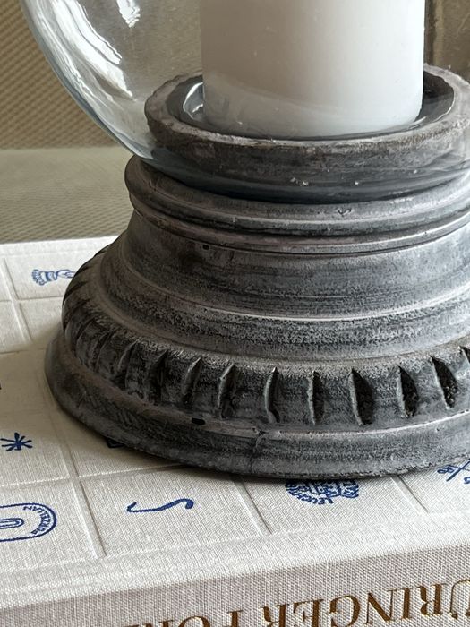 2 duże świeczniki w stylu shabby chic