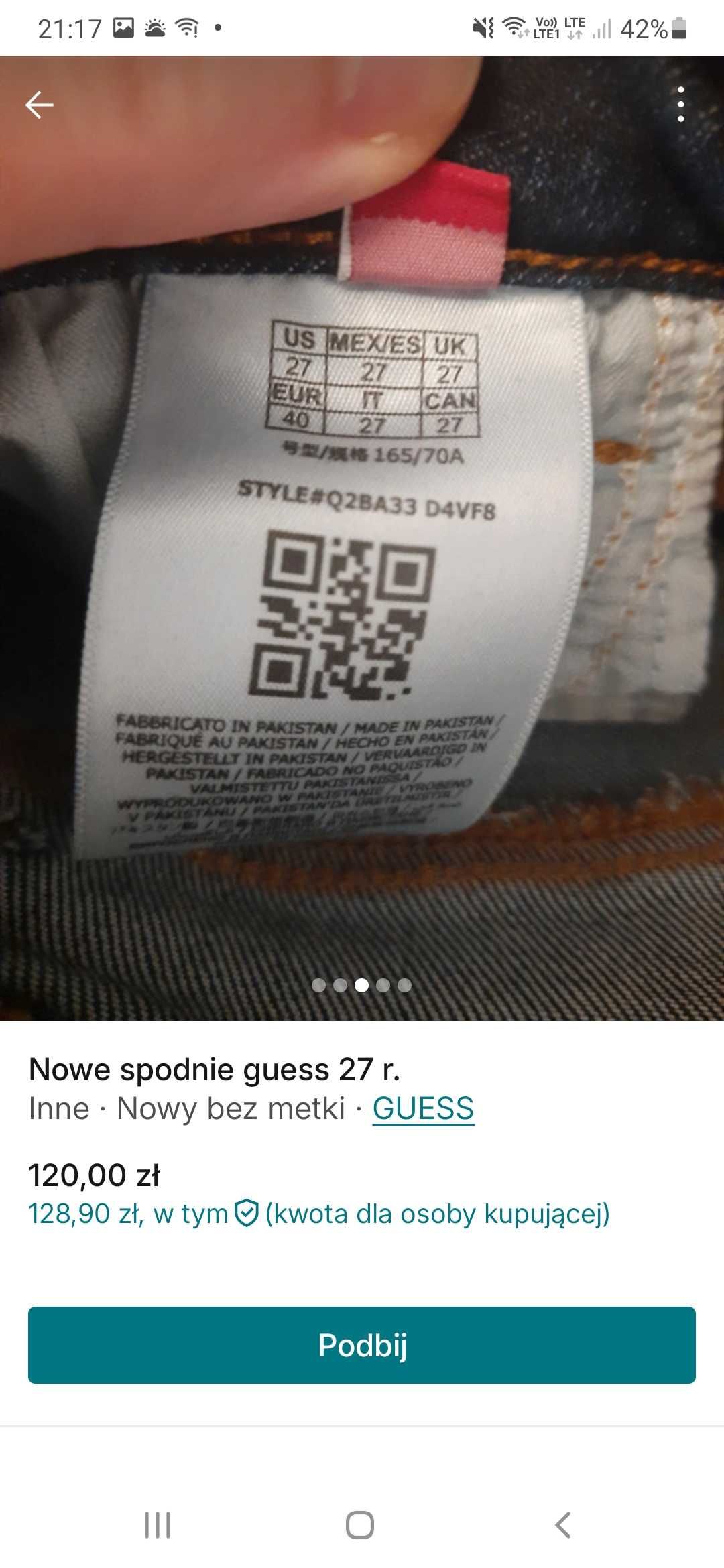 Spodnie jeansowe guess