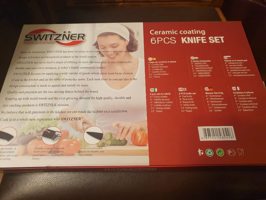 NOWE noże Switzner 5 sztuk PLUS obierak Wysoka jakość