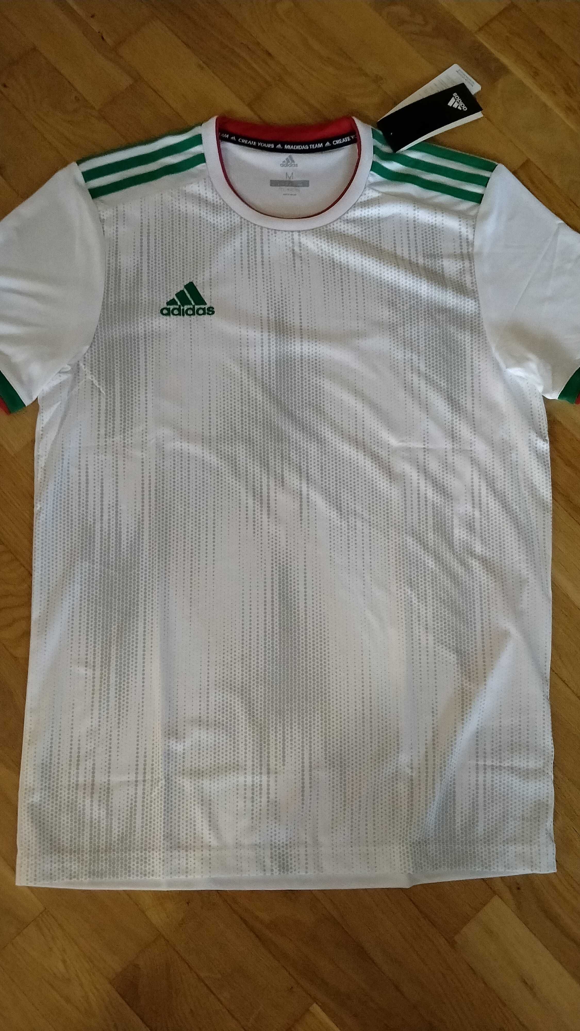 Oryginalna koszulka Adidas, sportowa męska, wzór biała kolory Legia,