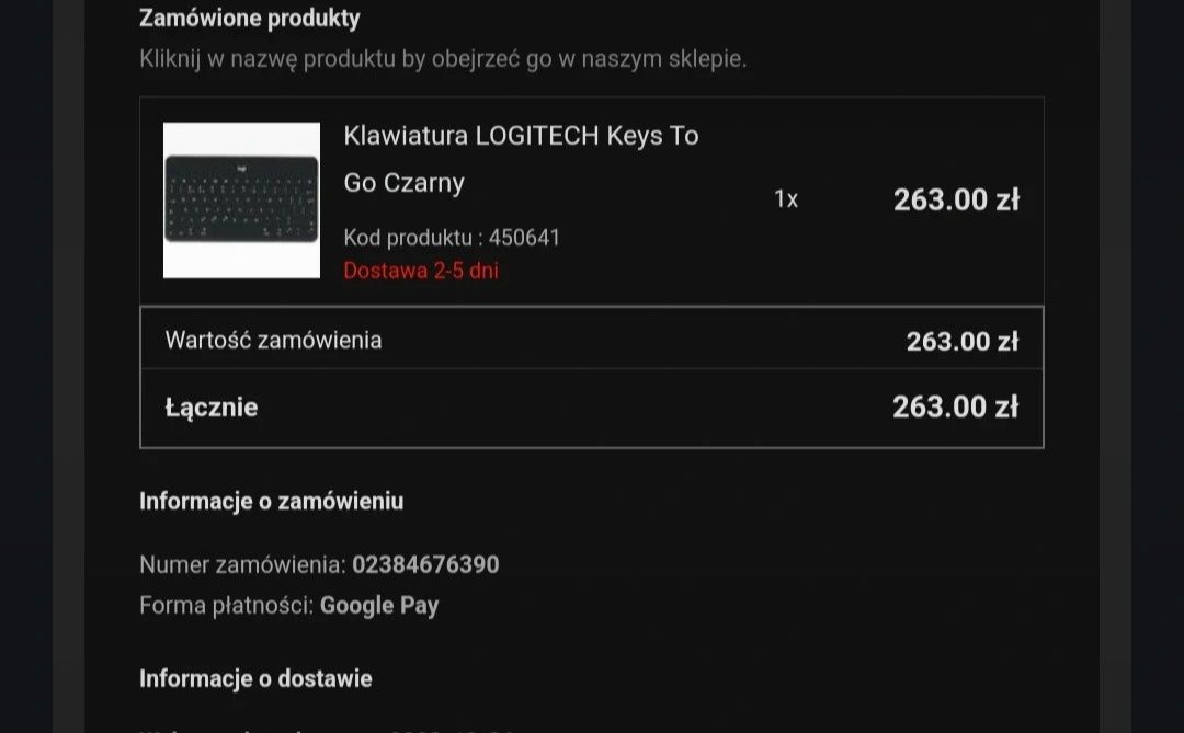 Klawiatura Logitech keys to go (mała do np tabletu, telefonu )