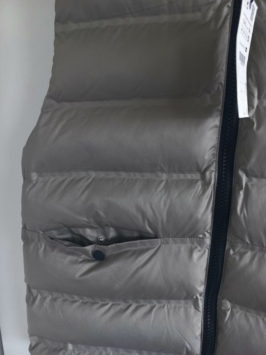 Zara dluzszy bezrękawnik puchowy khaki r.164 S/M