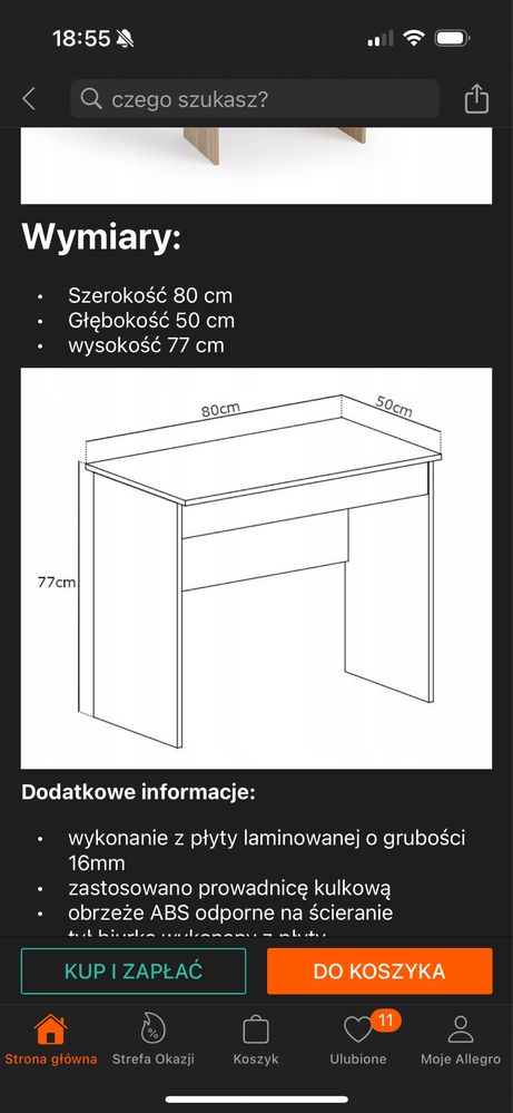 Biurka z szufladą