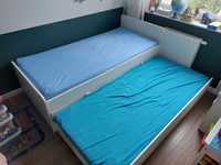 SLÄKT IKEA - łóżko z łożkiem dolnym i szufladami/pojemnikami + materac