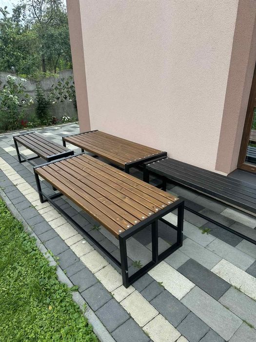 Кована лавка, лавочка лофт зі спинкою, скамейка паркова, садова, 1,5 м