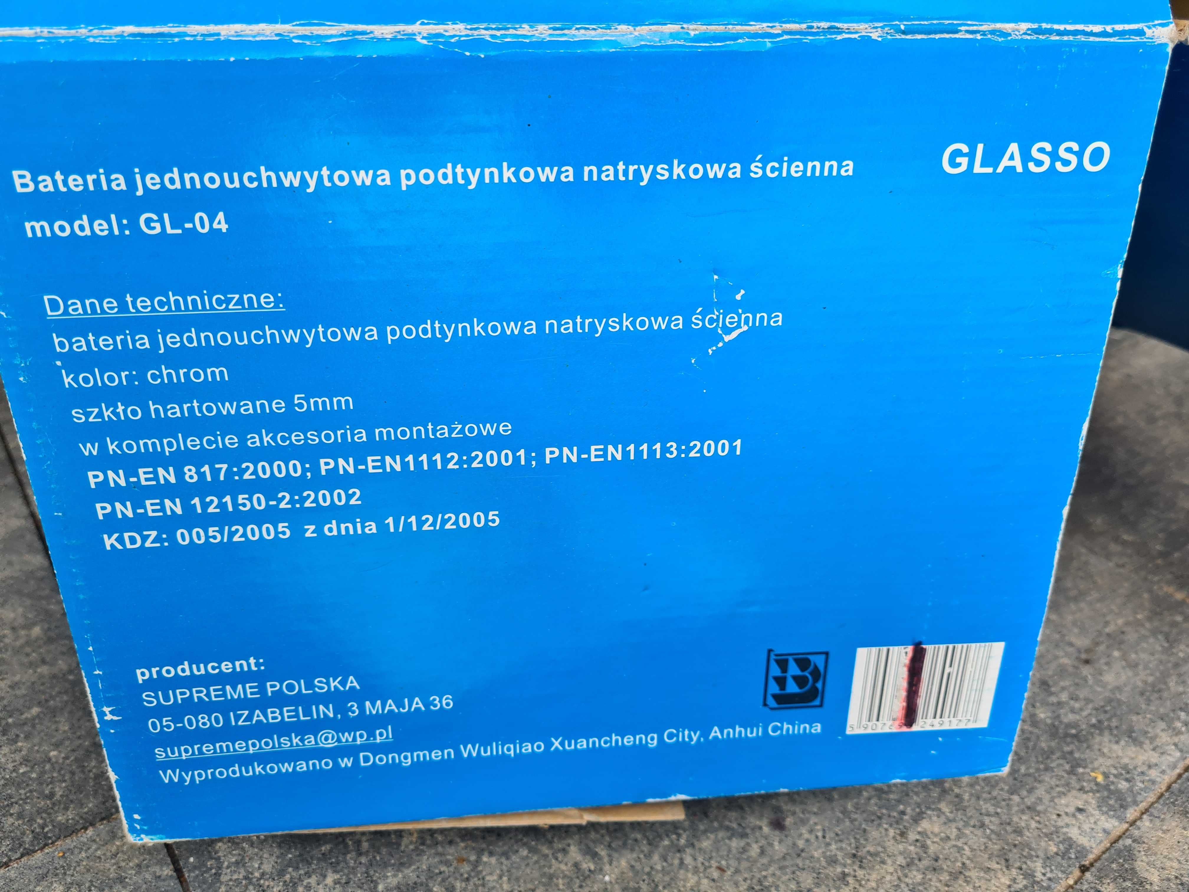 Bateria prysznicowa deszczownica