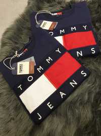 Tommy Hilfiger bluza damska od S do XL granatowa duże logo wyszywane