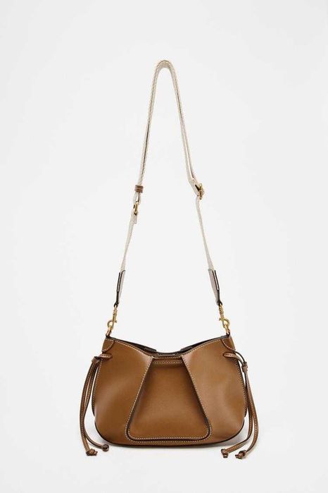 Torebka ZARA brązowa mała 6527/510 MINI TOREBKA Z MARSZCZENIAMI magnes