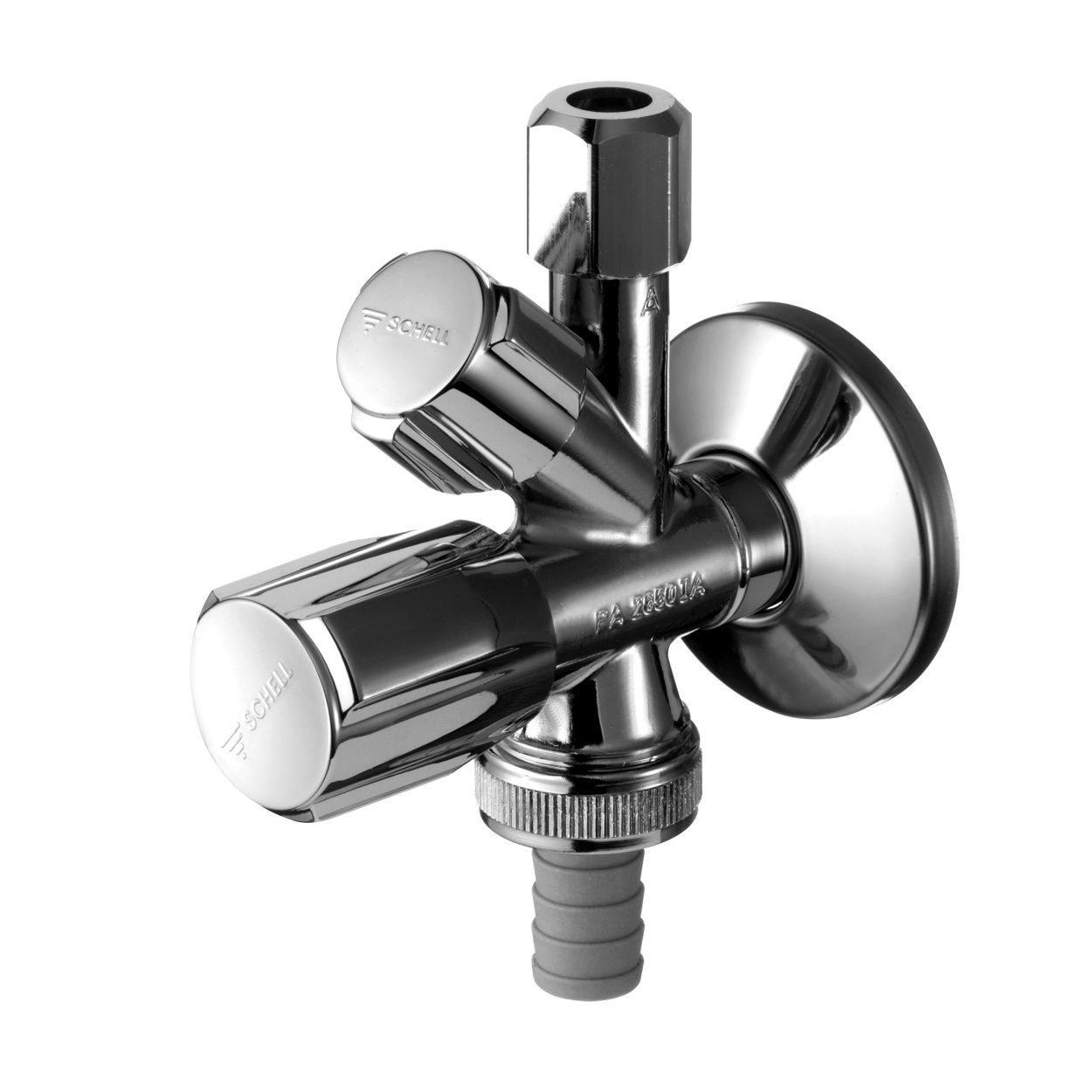 Zawór kątowy kombinowany 1/2"-3/8"-3/4" SCHELL