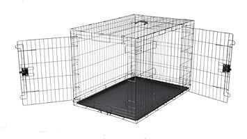 Składana metalowa klatka dla psa 107 x 71 x 76 cm Podwójne drzwi