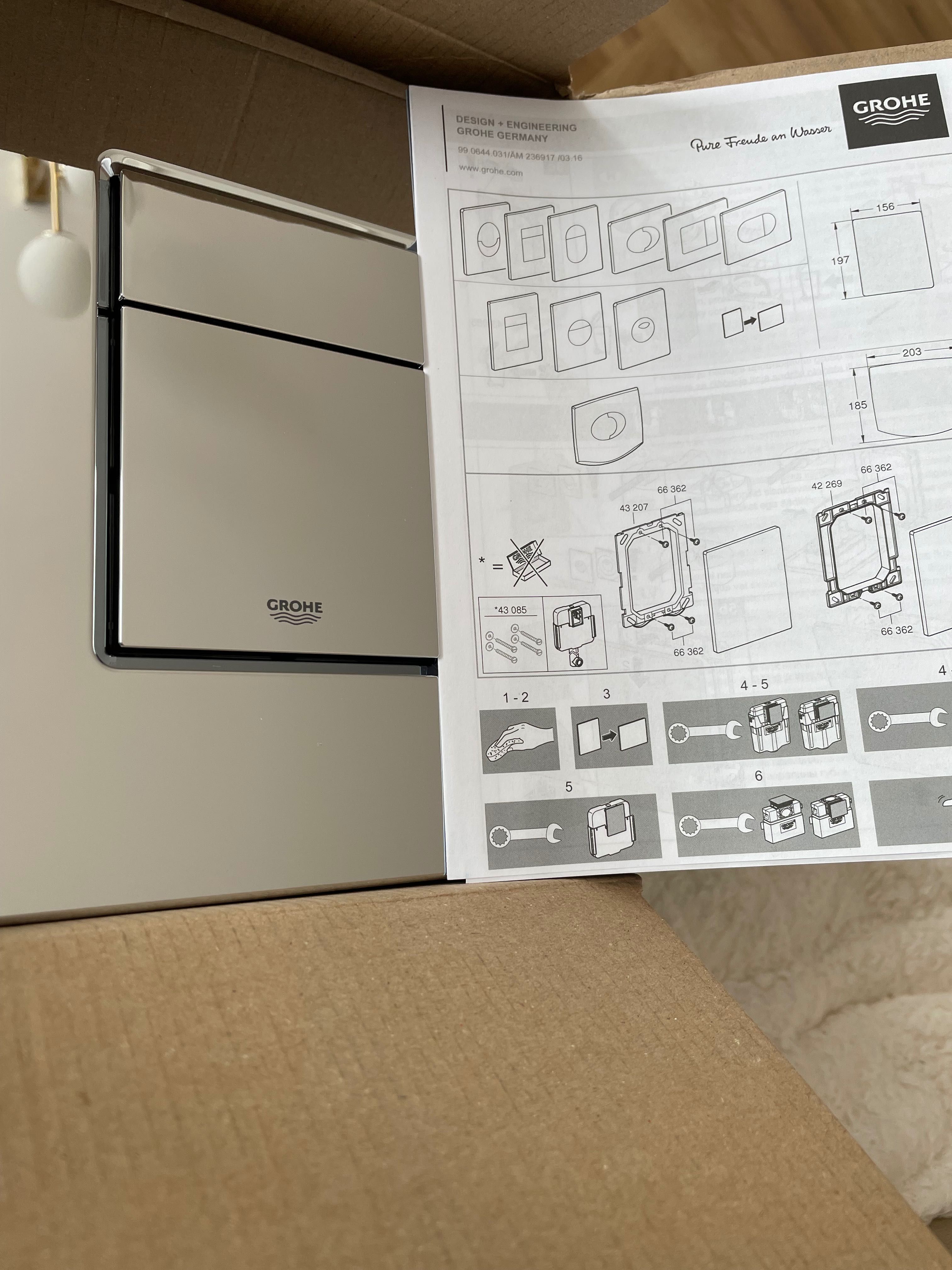 GROHE przycisk spłukujący WC GROHE Skate srebrny chrom