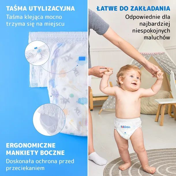 Pieluchy Tokisan Rozmiar 6(15-23Kg)Pieluchomajtki Premium Pants 84 Szt